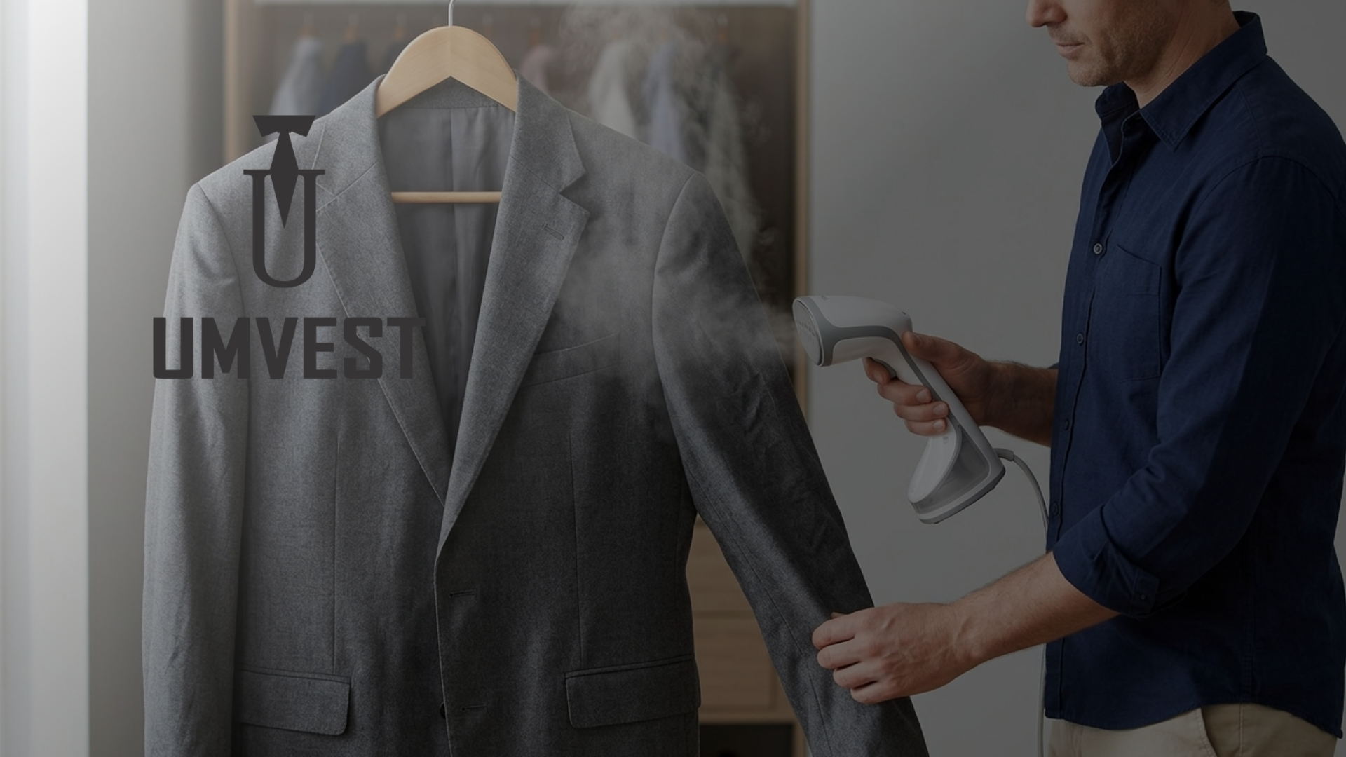 Cách là (ủi) áo vest bằng bàn là hơi nước cầm tay.