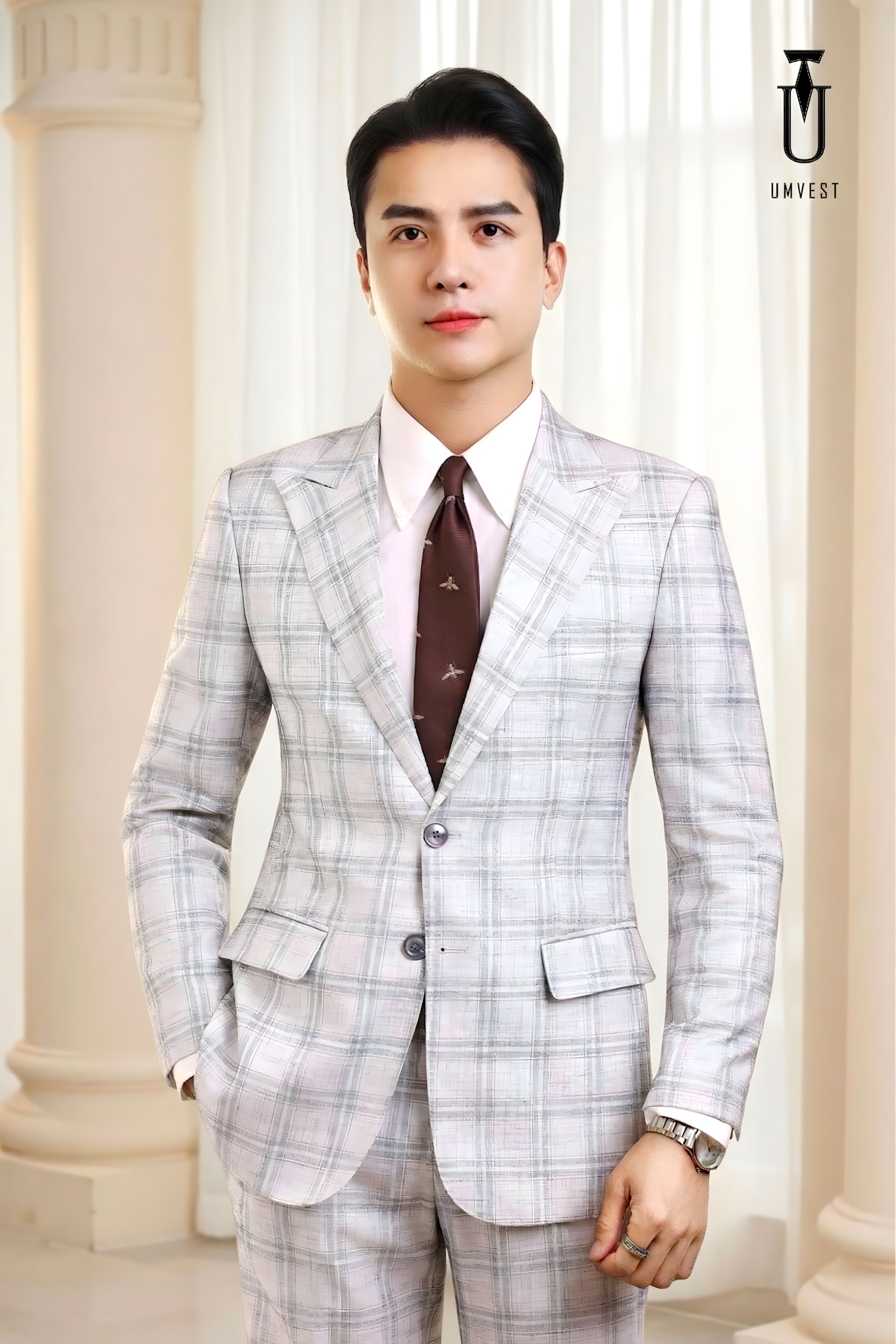 VEST TRẮNG CARO ĐEN