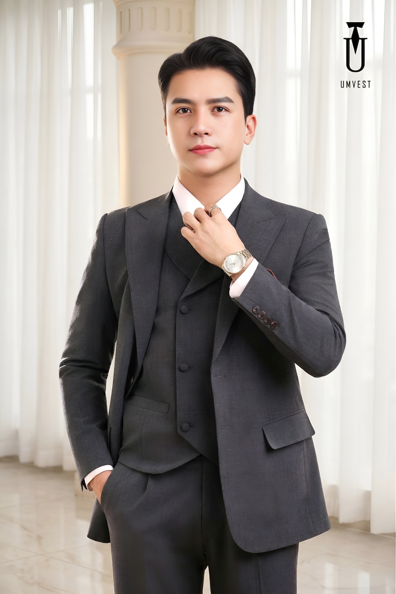 VEST XÁM ĐẬM GILE SAM