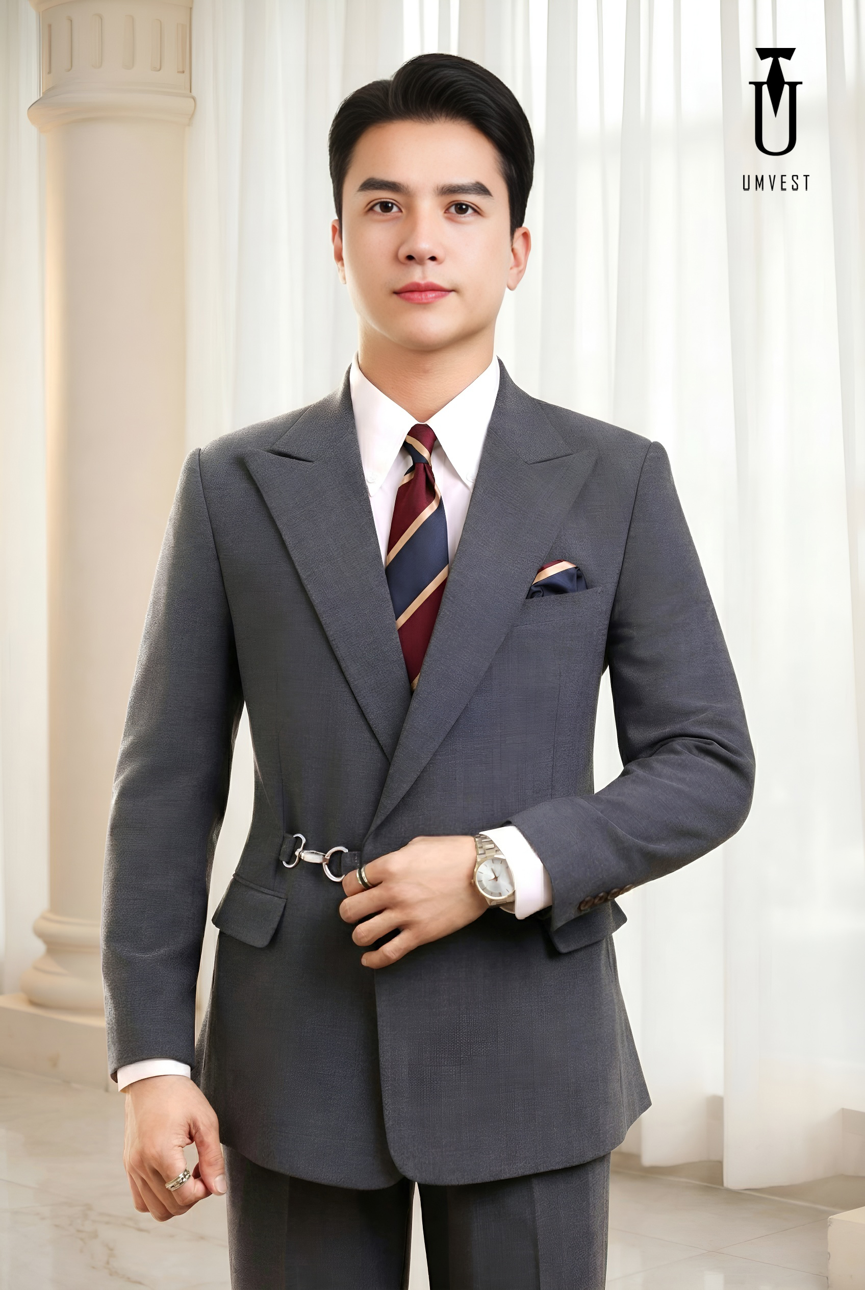 BỘ VEST XÁM KHÓA