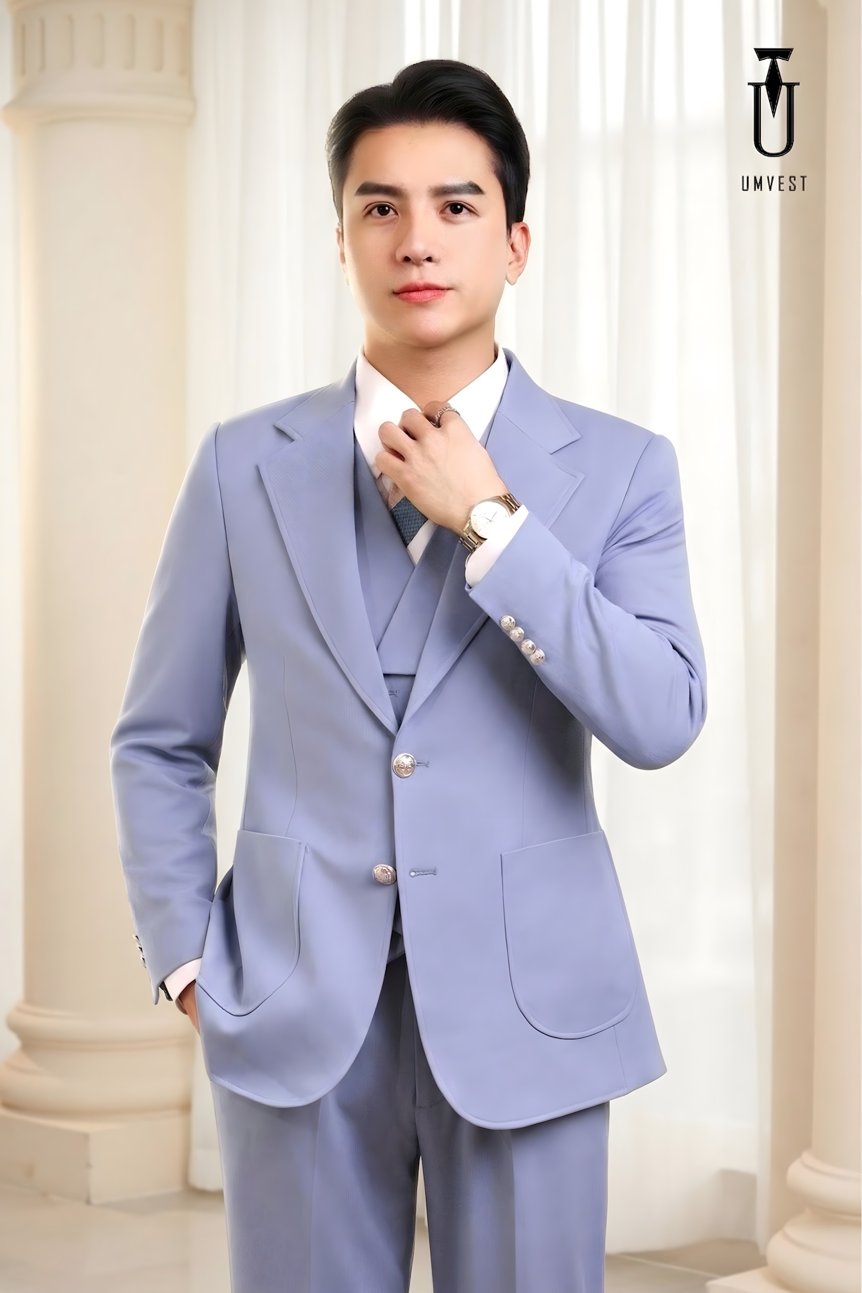 VEST XANH NHẠT GILE SAM