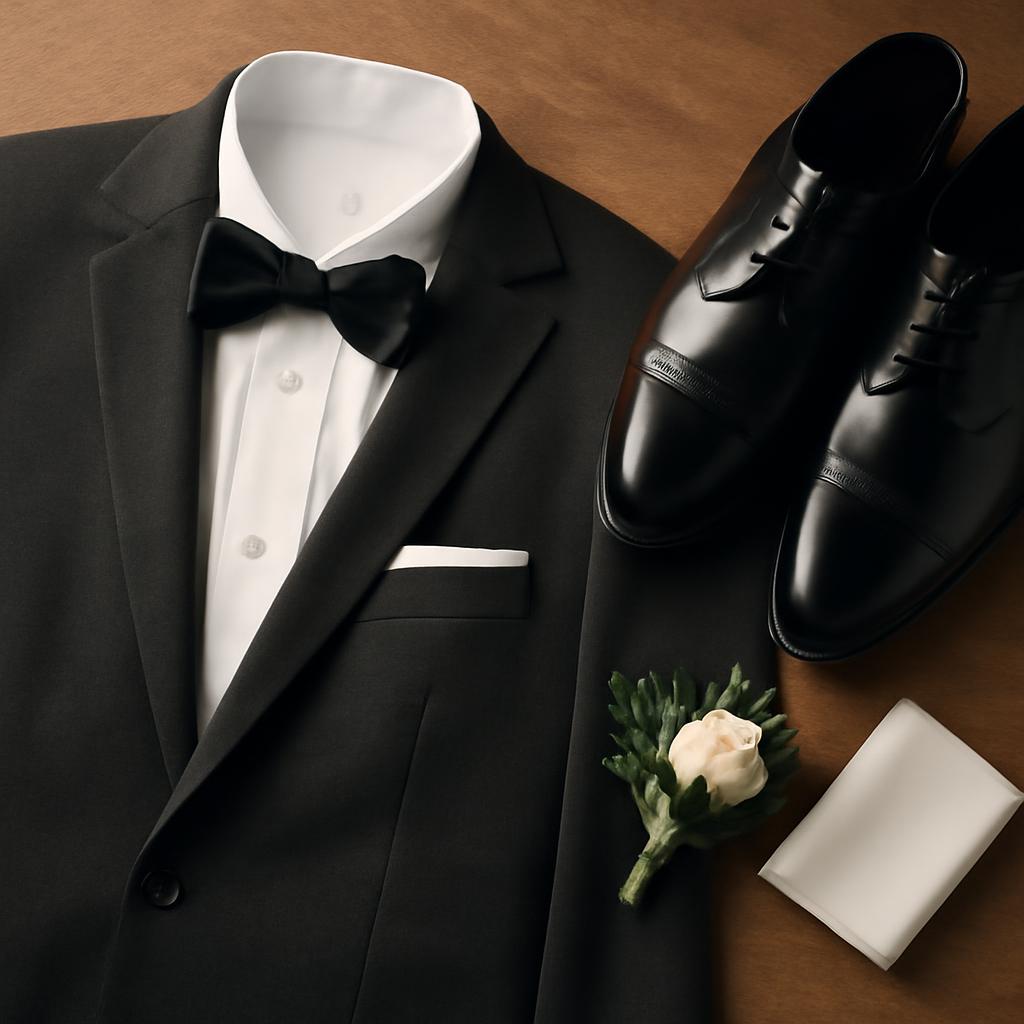 Phối đồ cùng vest chú rể cổ tròn để nổi bật tinh tế