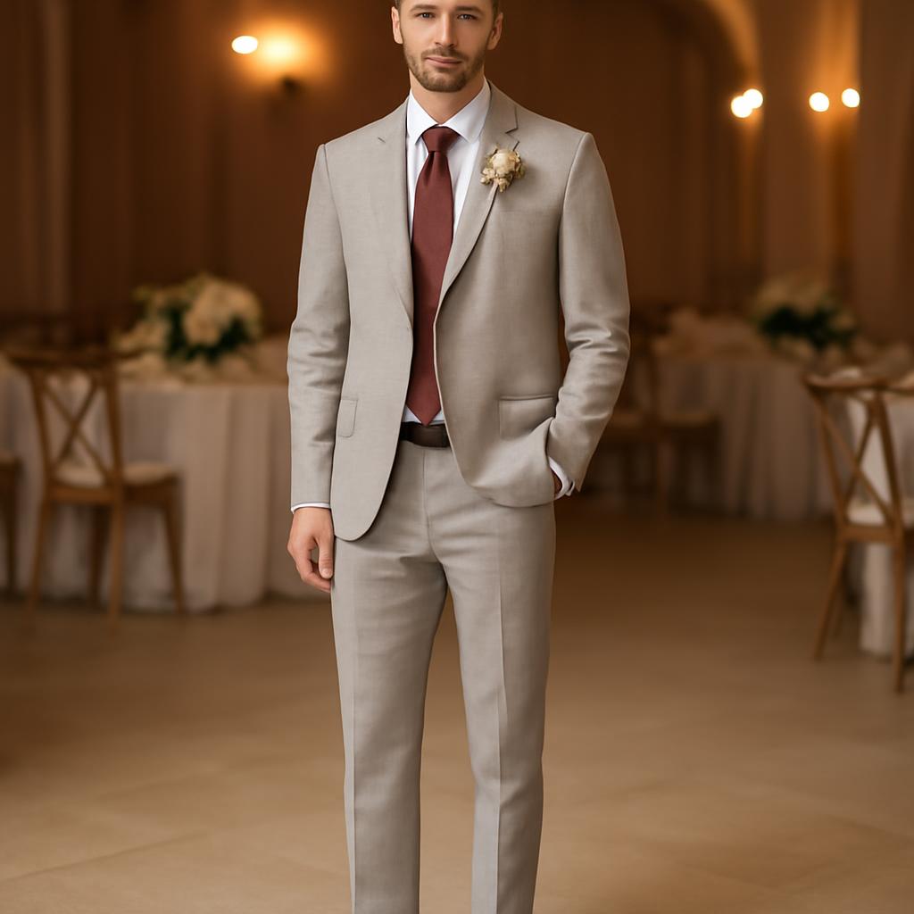 Phối vest chú rể vải cotton lịch lãm, hài hòa