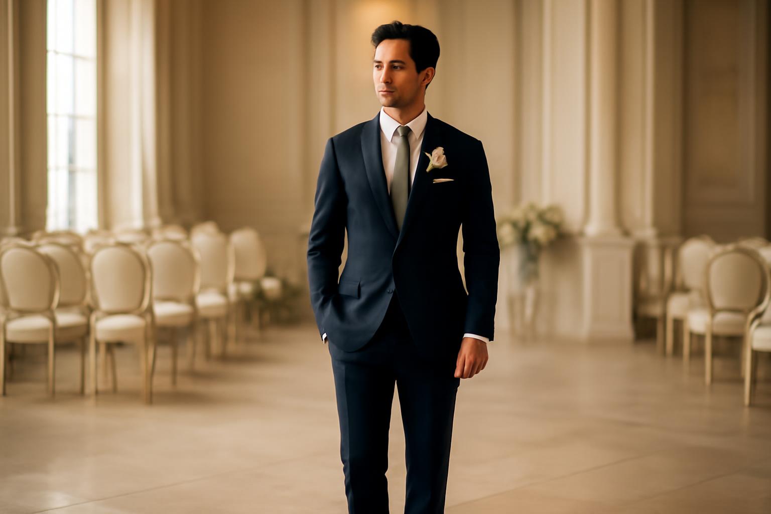 Vì sao vest chú rể màu xanh navy luôn được yêu thích
