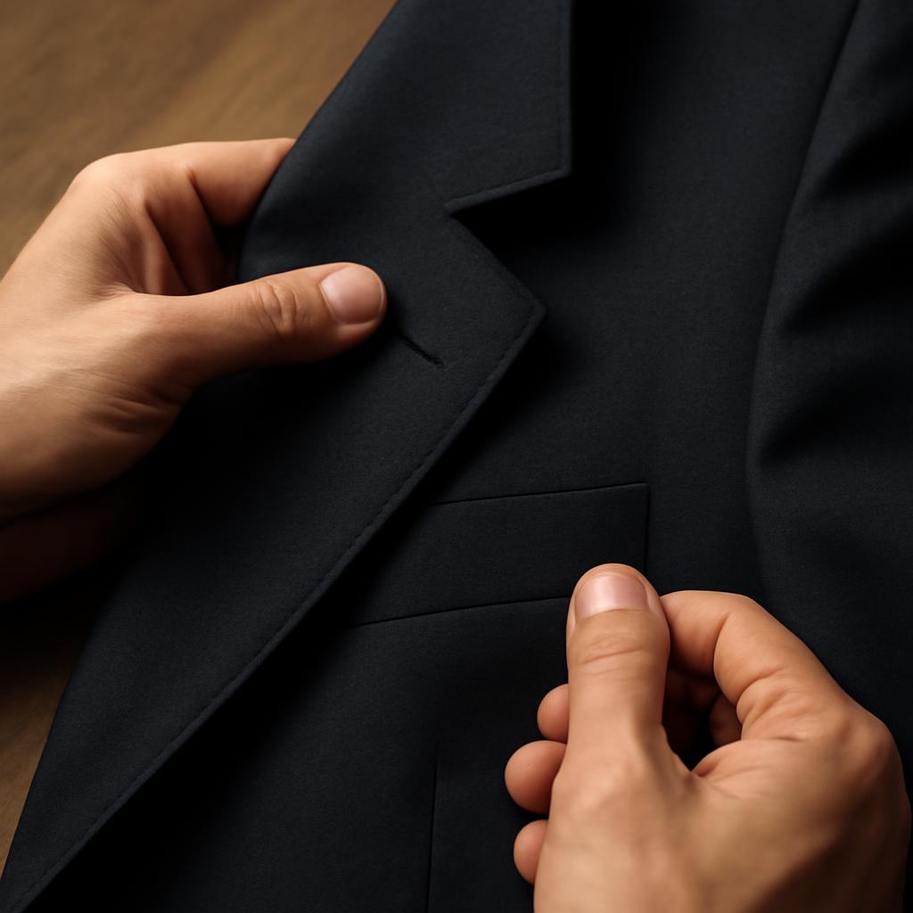 Kiểm tra chất liệu và đường may trước khi đặt vest